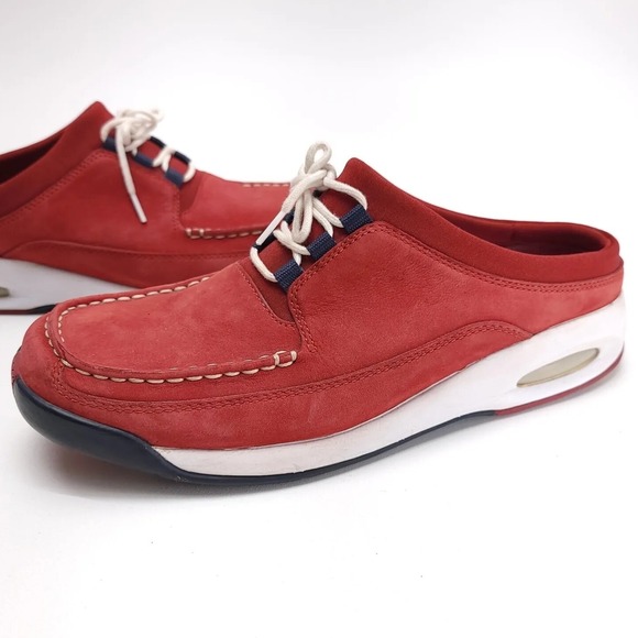 Cole Haan Air Red Navy Suede Loafers Shoes Slip On Women's Size 10.5‎ B - Picture 1 of 14